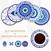 BENECREAT 9Pcs Evil Eye Wood Coasters, Butterfly Mandala Flower Wood