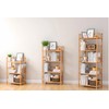 GOGOGO Bamboo Bookshelf -Tool-Free Assembly, Modular, Eco-Friendly Wooden Bookcase, Height