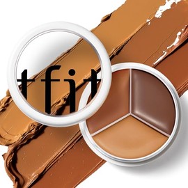 TFIT Cover Up Pro Concealer - Triple Paleta, Cobertura Completa y a Prueba de Arrugas, Tipo Bálsamo, Corrector Coreano Para Orejas, Enrojecimiento e I