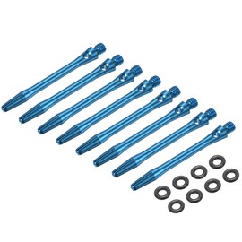 PATIKIL Aluminum Dart Shafts 45mm, 8 Pack 2BA Thread Dart Stems Replacement Accessories with Rubber Rings for Steel Tip, Sky Blue