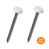 250 x White UPVC 40mm Poly Top Pins Nails Plastic