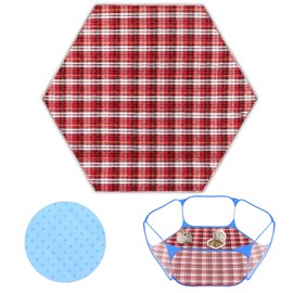 Guinea Pig Cage Liner,Guinea Pig Bedding,Pet Supplies Small Animal Playpen Liners Guinea Pig Pee Pads Pet Supplies(Hexagon Red)
