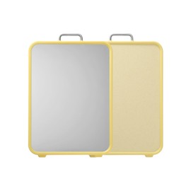 Stainless Steel Cutting Board, Double Sided Cutting Boards for Kitchen, Stainless Steel and Wheat Straw PP Large Chopping Board.Dishwasher safe. (YELLOW)