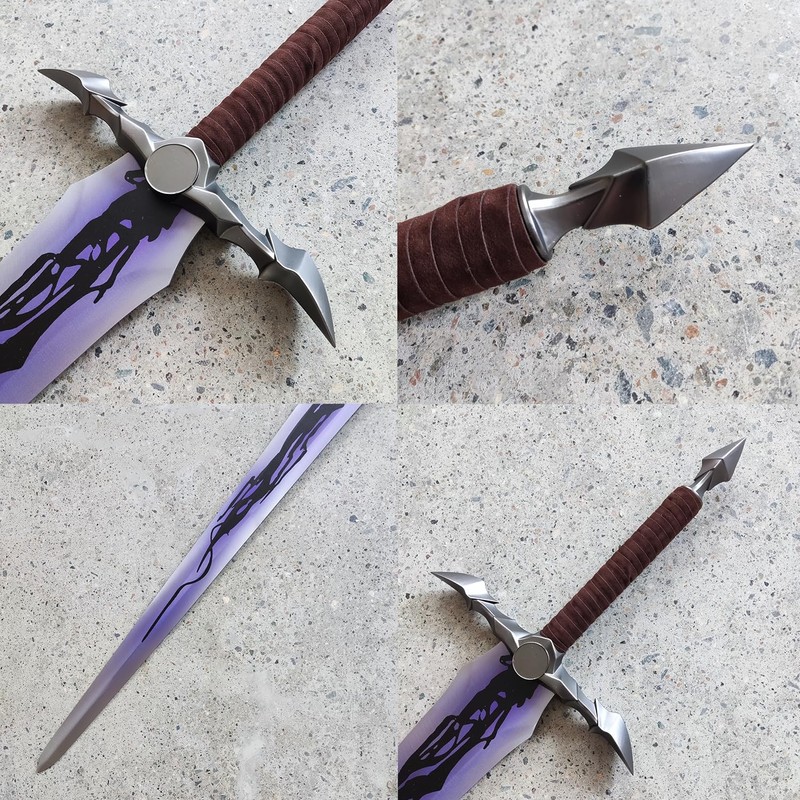 COSWOR 46.5" Anime Stainless Steel Demon King Baran's Long Sword
