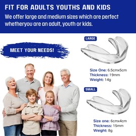 Mouth Guard for Grinding Teeth at Night, Mouth Guard for Sleeping, Mouth Guard for Clenching Teeth, Reusable Mouth Guard for Sleeping Professional Stops Bruxism and Teeth Clenching, 4 Pack