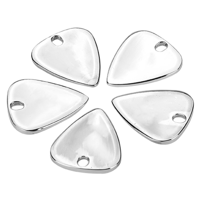 5 Pcs Metal Pick Plectrum for Guitar Musical Instruments Accessory(Silver)