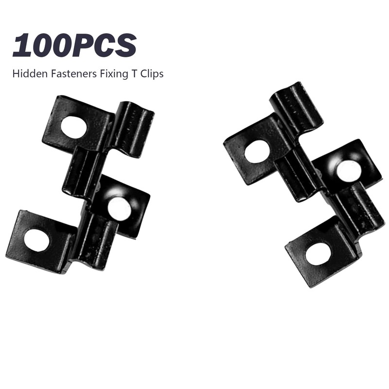 100Pcs Composite Decking Clips,Hidden Fixing Fasteners Metal Clips Anticorrosive Decorative