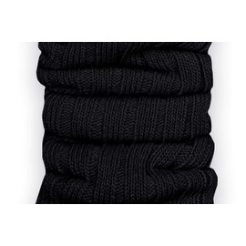 Ateena Ladies Girls Long Wool Knit Leg Warmers Ankle Warmer Leg Warmer Acrylic with Wool Maximum Calf Circumference - 40cm or 48cm Length - 60cm, black