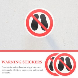 Yardwe 6pcs Do Not Step on Stickers Round Labels Not Stand Here Warning Sign Sticker Warning Sticker Floor