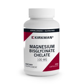 Kirkman - Magnesium Bisglycinate Chelate - 250 Capsules - Relaxes Nerves & Muscles- Prompts Restful Sleep - Hypoallergenic