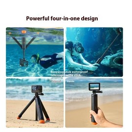 Gopro Hero 12 11 10 9 8 7 6 5 4 3/MAX/DJI ACTION 4 3 2/INSTA360 ACE PRO/ACE 4IN1 Selfie Stick Multifunctional Waterproof Buoyancy Tripod Selfie Stick 3 Tier Telescopic 22-61 CM Anti-lost Strap for