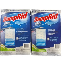 DampRid Max Moisture Absorber, Fresh Scent 2 Pack (8 Bags Total)