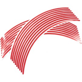 Motorcycle 14" Wheel Rim Sticker Rim Line Tape (8mm Wide, Red)