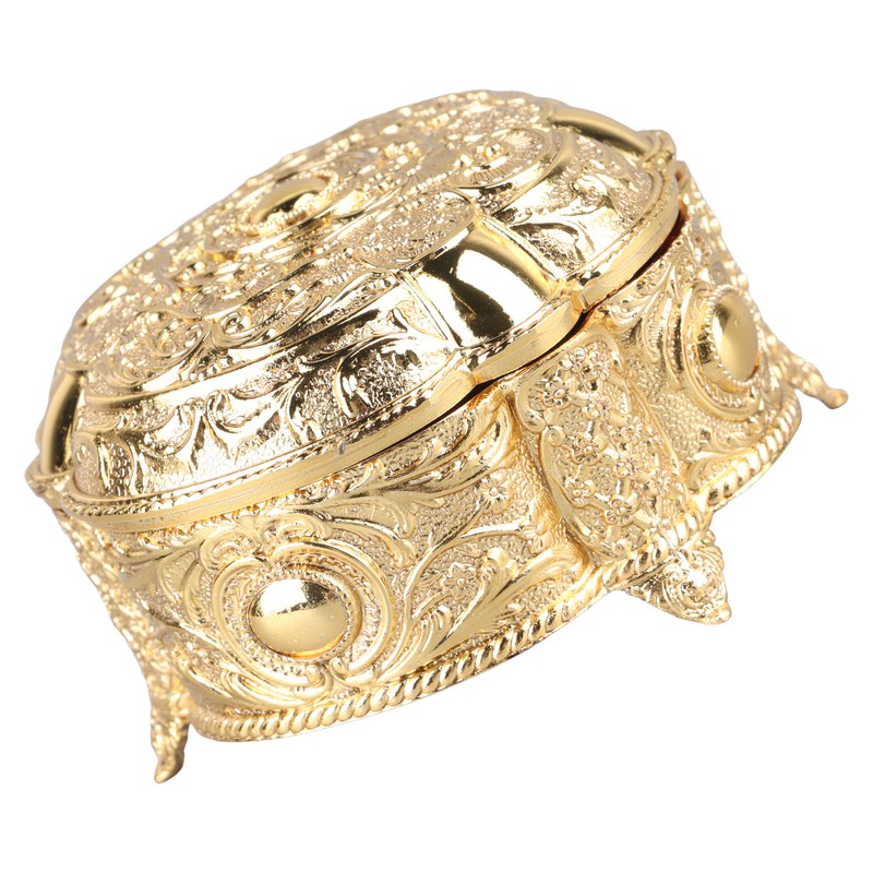 Metal Jewelry Box Innovative Light Luxury Shell Flower Round Trinket