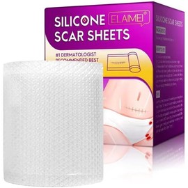 ELAMEI- Hoja de silicona para eliminar cicatrices, rollo de cinta reutilizable, eficaz para cicatrices antiguas y nuevas - 4cm x 1.5m