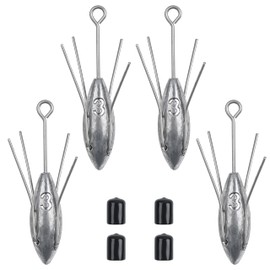 Sputnik Sinker Fishing Weight Long Tail Fishing Weights Fishing Equipment Saltwater Surf Casting Sinkers Fishing Spider Sinker Catfish Beach Spider Weights for Ocean Sea Sand (3oz-4pcs)