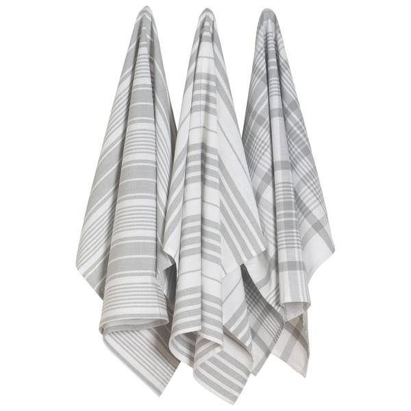 Now Designs Jumbo Pure Kitchen Towel, London Grey, Set of 3