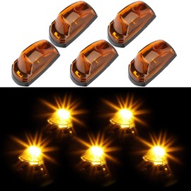 LBRST 5x Cab Roof Top Marker Lights Amber Led Clearance Running Lamps Cab Marker Lamps for Ford F250 F350 F450 F550 2017 2018 2019 2020 2021 2022 2023 2024 Super Duty Led Roof Running Lights