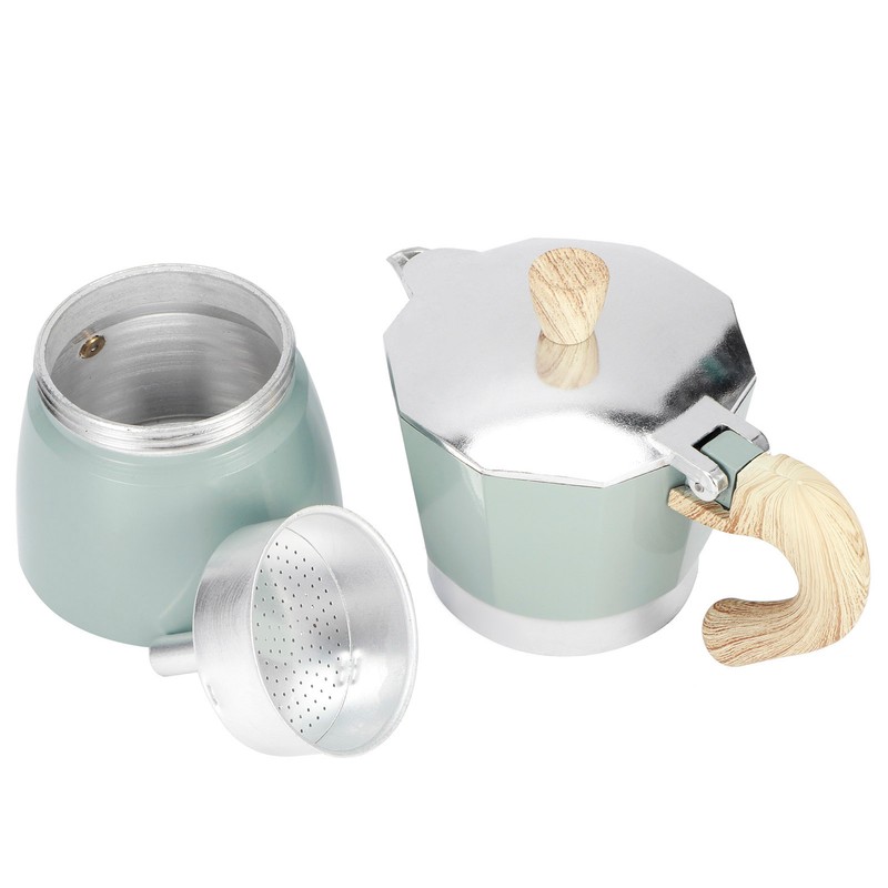 Stovetop Coffee Maker Aluminium Octagonal Coffee Pot Kettle Moka Pot