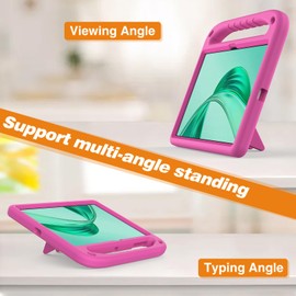 FDHYFGDY Case for Honor Pad X8a Case, Lightweight Durable Shockproof Case with Carrying Handle, Rugged Protective Case for Kids and Adults, Rose Red