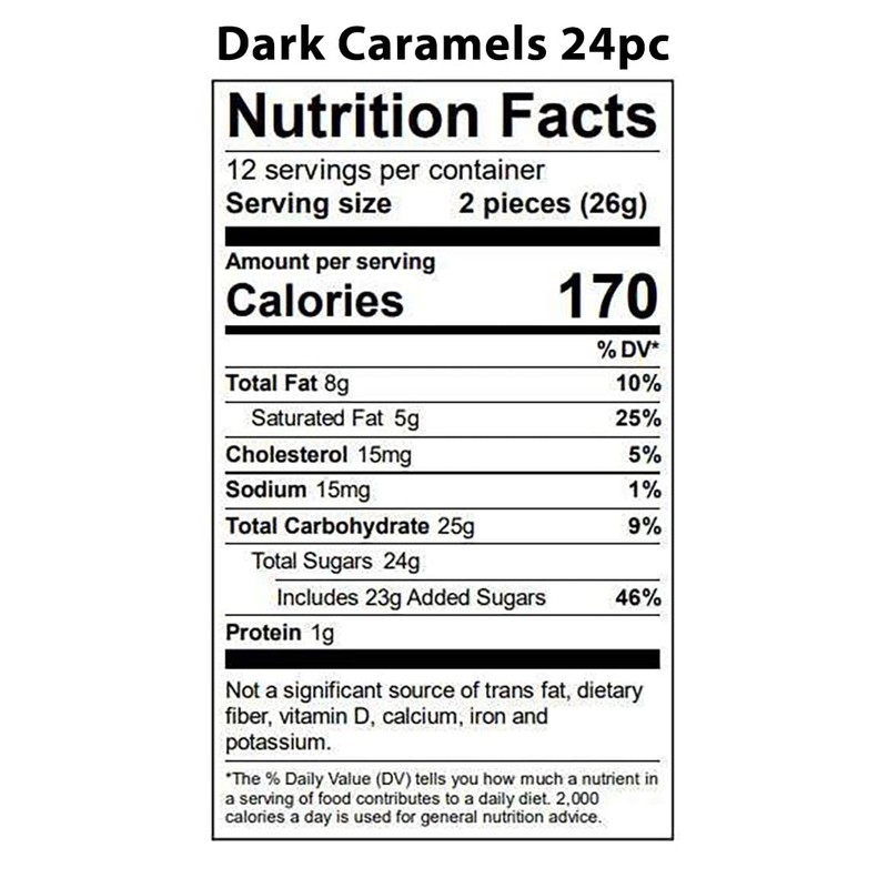 Vermont Nut Free Chocolates Boxed Chocolate Caramels (Dark Chocolate) 24-Piece