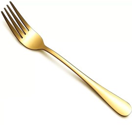 Maestro Craft Forks Pack of 6 Dinner Fork Cutlery Set Stainless Steel Kitchen 8 inches Forks Tableware - Table Forks Kitchen Cutlery Set - Silverware Set (Gold)