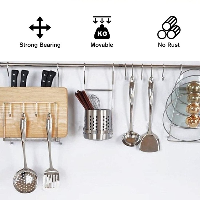 Pack of 6 S Hooks Stainless Steel S-shaped Hooks Heavy