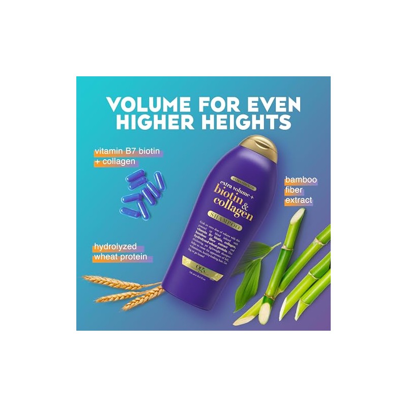 OGX Biotin & Collagen Extra Strength Volumizing Shampoo for Thicker,