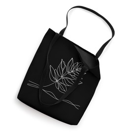 One Line Art Drawing Acacia Leaf Tote Bag