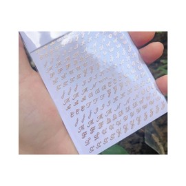 Generic 26 Letters Nail Sticker English Latin Alphabet Uppercase Lowercase Decal 1Jn2 Wg720 Rose Gold Nail Wraps Stickers Manicure Supplies for Women Nails Full Long Lasting Easy Apply and Remove