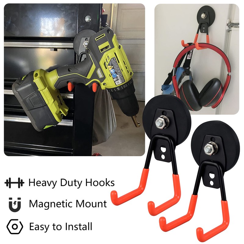ULIBERMAGNET Magnetic Hooks Heavy Duty,Anti-Scratch Rubber Coated Magnet Hooks for