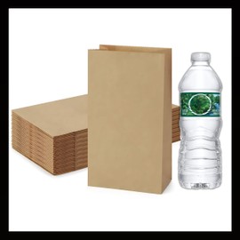 Pokanic Lunch Brown Paper x 250 Bags (8 x 4 x 2.5 inch) #2 Bulk Kraft 2 lb Capacity Eco Friendly Reusable Heavy Duty Disposable for Grocery Snacks Crafts Lunch Sandwich Food (250 Bags, 8 x 4 x 2.5)