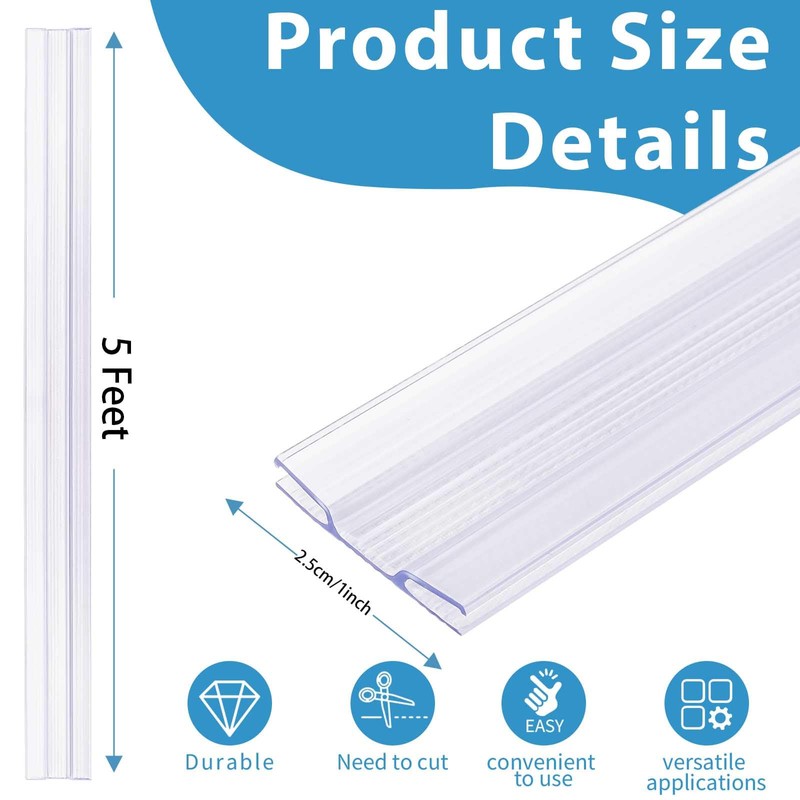 15 Pcs Letter Tracks for Plastic Sign, 40 Inch Clear