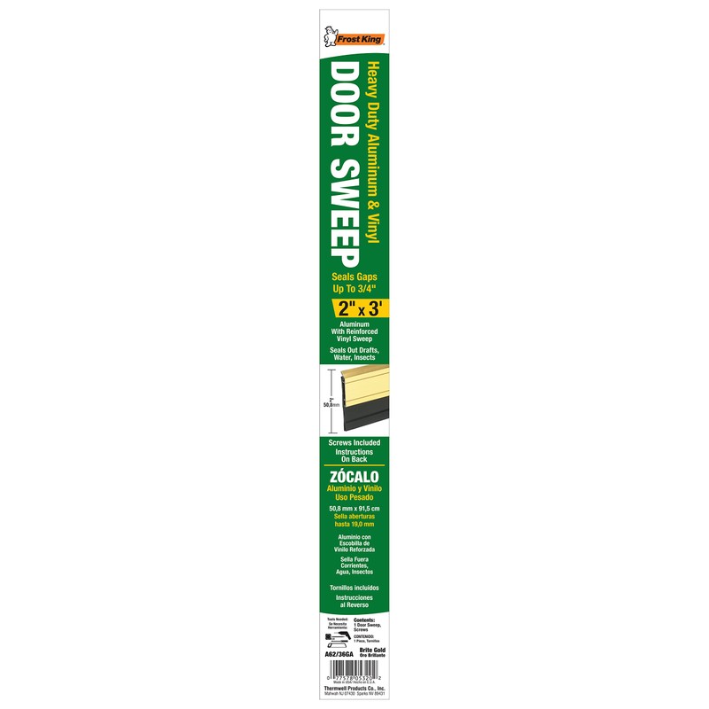 Frost King A62/36GAH Heavy Duty Aluminum & Vinyl Sweep, 2"