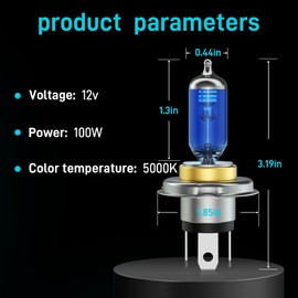 XFLHEHD RAV4 Halogen Headlight Bulbs Fits For 2001 2002 2003 2004 2005 Toyota RAV4 Halogen High Low Beam Combo, Ultra Bright 5000K White Bulbs, 12V-100W, Pack of 2