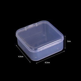 5 Pcs Plastic Jewelry Storage Containers, Mini Clear Square Box Empty Case with Lid for Earplugs, Jewelry, Hardware or Other Small Crafts Jewelry Boxes white
