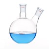 Deschem 3000ml 24/40 2-Neck Flat Bottom Glass Flask Twins Two Necks Lab Vessel