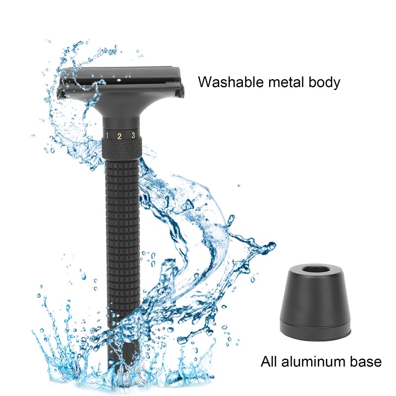 Men Manual Razor Blade Base Set Adjustable Brass Double Edge