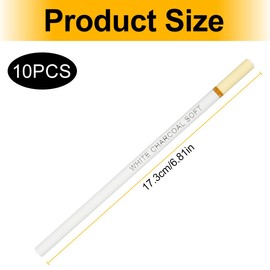 Lotsdonxia 10PCS White Charcoal High Gloss Sketch Pen Layered Three-Dimensional Sketching Pen Suitable for Students, Children, Drawing