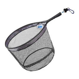 Riverruns Fly Fishing Net Magnetic Release, Bass Trout Landing Net, Fly Fishing Gear with Built-in Ruler (Black)