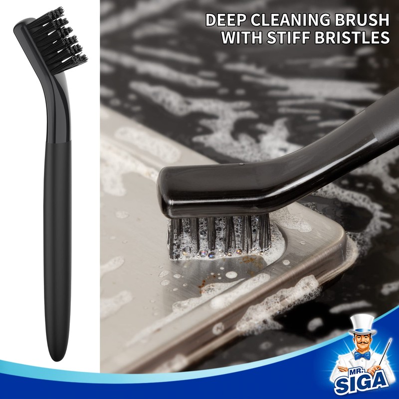 MR.SIGA Grout Cleaner Brush Set, Detail Cleaning Brush Set for