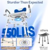 360° Swivel Shower Chair, 550 lbs Capacity, Removable Back and