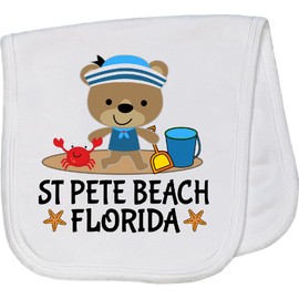 inktastic St Pete Beach Florida Baby Burp Cloth White 41656