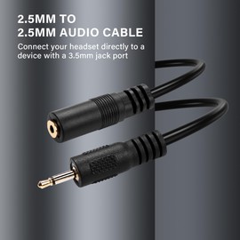 PNGKNYOCN 2.5mm Mono Audio Aux Cable,2.5mm Male to Female TS Headphone Audio Extension Cable for Smartphone,Headphone,Mp3 Player（0.3M）