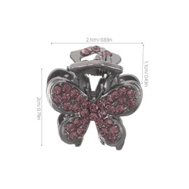 6pcs Mini Rhinestone Butterfly Hair Claw Clips Jeweled Hair Clips Non Slip Claw for Women Updos Weddings Proms Parties Daily Styling 0.82 X 0.78 X 0.43in