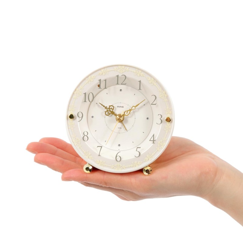 MAG T-773WH-Z Alarm Clock, Silent, Continuous Second Hand, Colinne, Snooze,