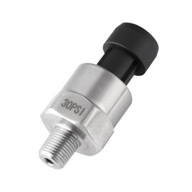 1pc 1/8NPT Thread Stainless Pressure Transducer, Pressure Sensor Steel Pressure Transducer Voltage Sender Sensor for Oil Fuel Air Water (30PSI)