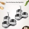 BOENLU Egg Poachers with 3 Stainless Steel Grids, Non Stick