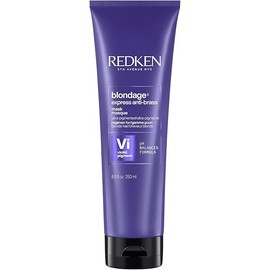 Redken Blondage Express Anti-Brass Mask For Blonde & Highlighted Hair - Ultra-Pigmented Purple Mask For Blonde Hair
