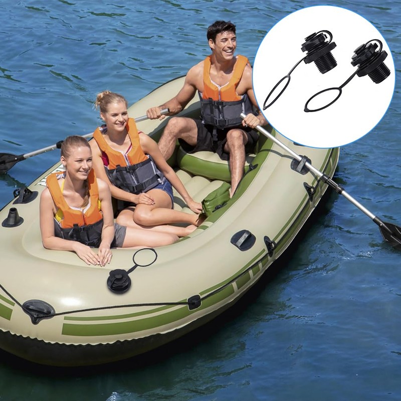 Inflatable Boat Air Valve, 2Pcs Spiral Air Plugs One Way
